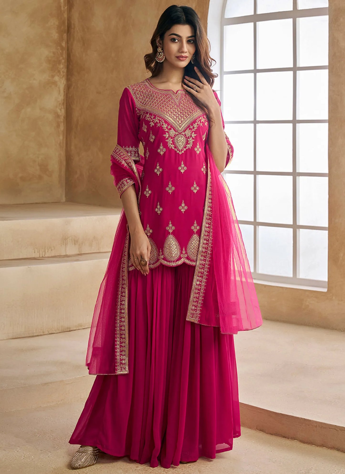 Rabia Kurta Sharara Suit Pink