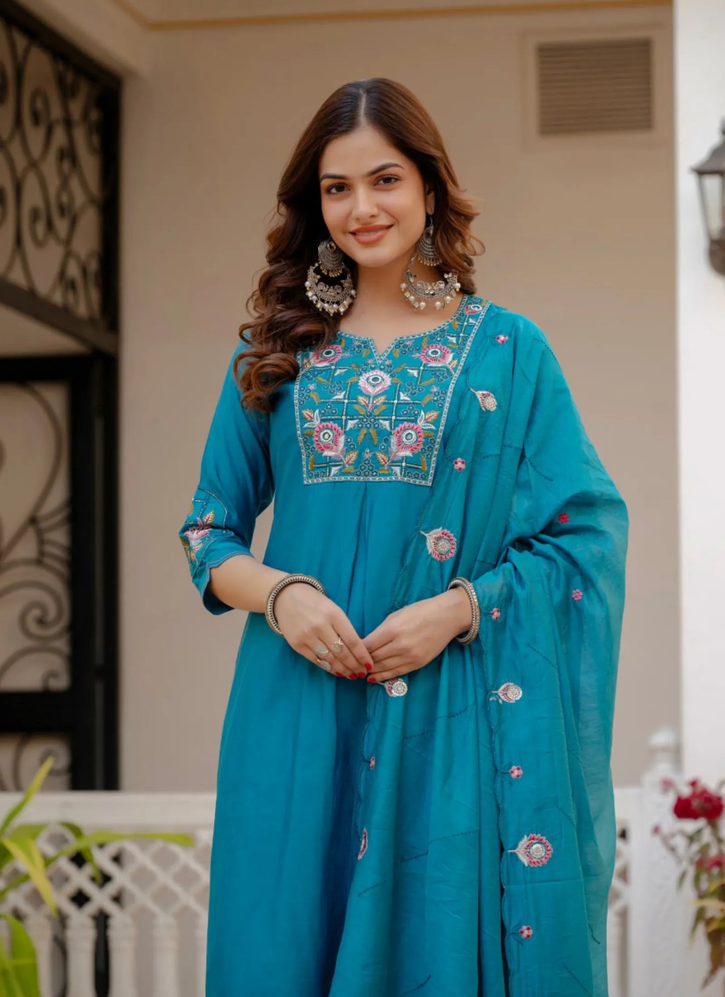 Aqua Pure Viscose Designer Kurta Set