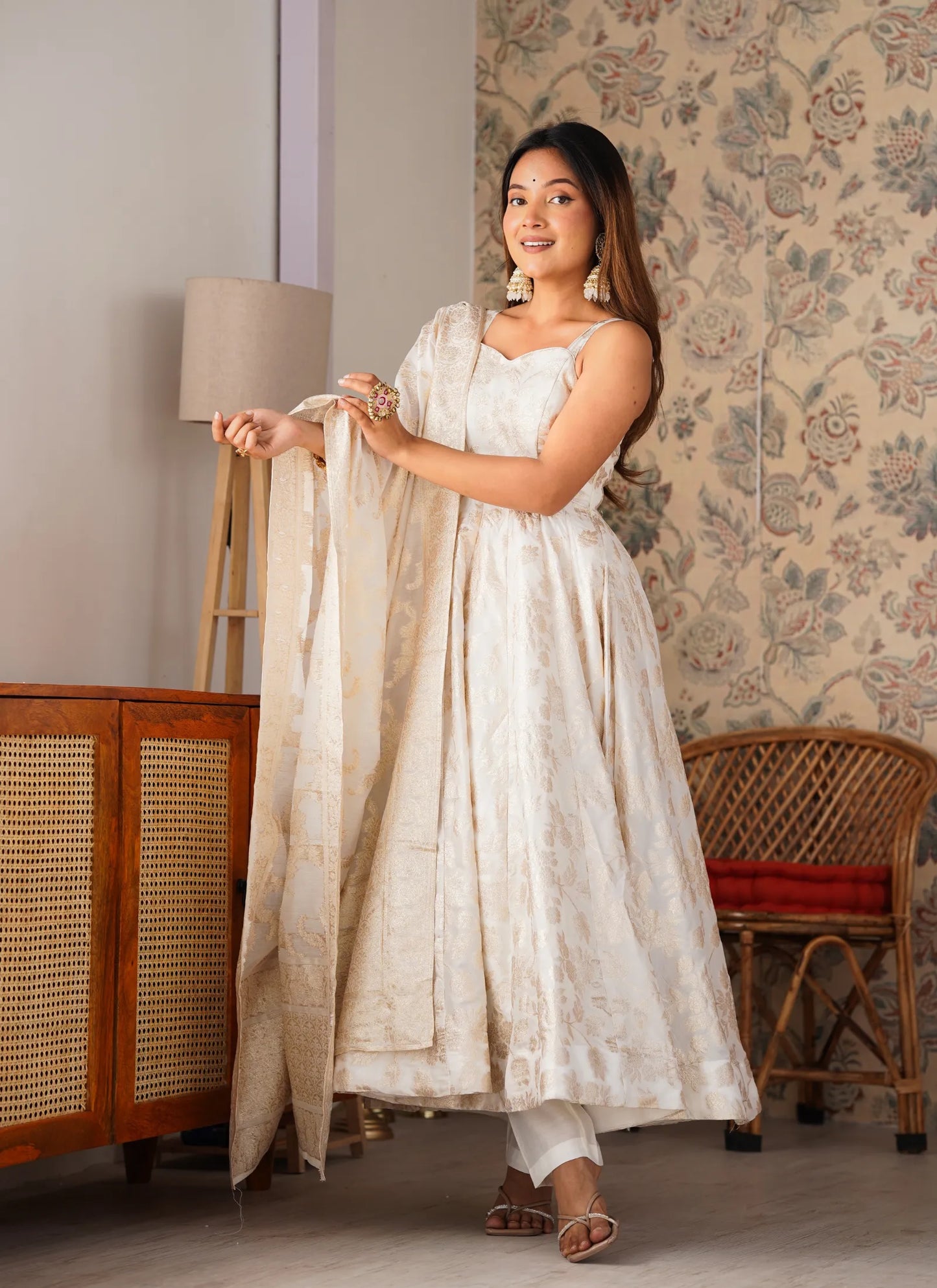 Fancy Banarasi Jacquard Anarkali Suit