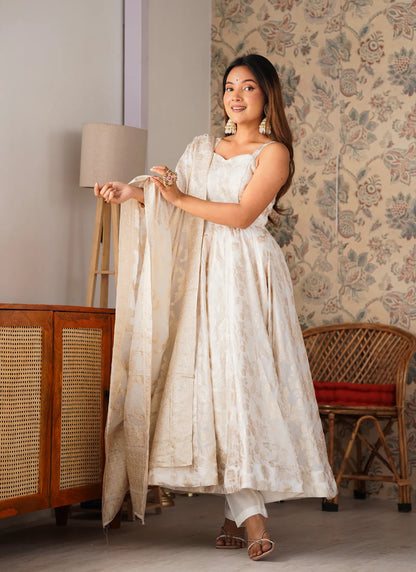 Fancy Banarasi Jacquard Anarkali Suit