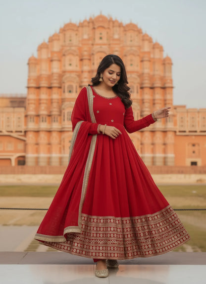 Premium Georgette Embroidery Anarkali Gown