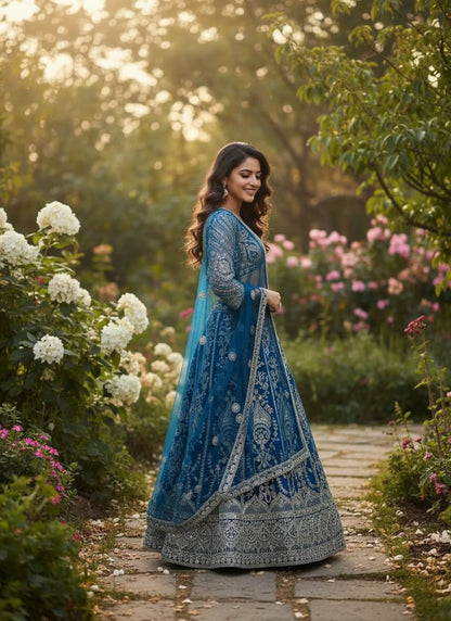Regal Embroidered Lehenga Choli Blue