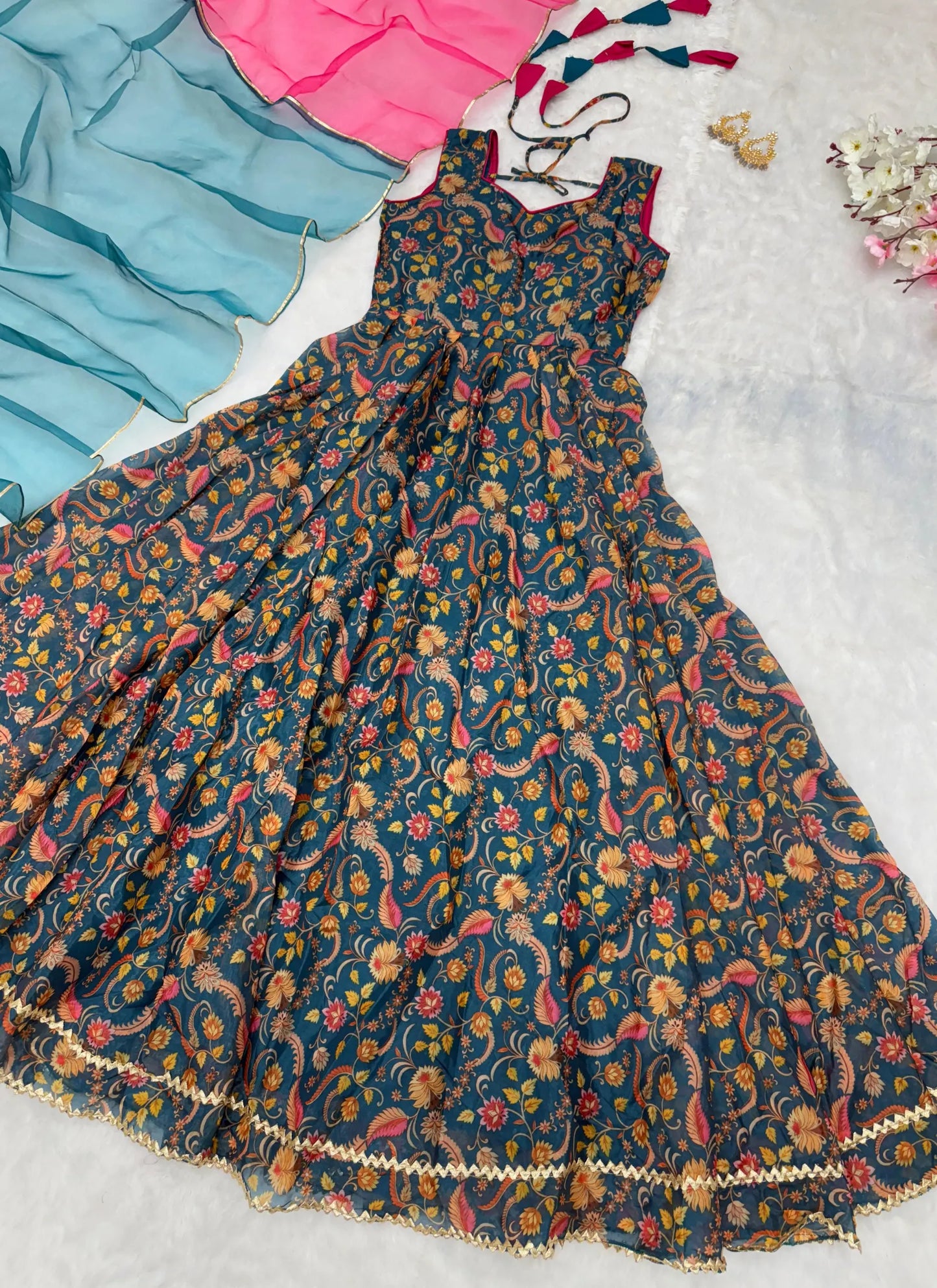 Jimmy Organza Silk Anarkali Gown
