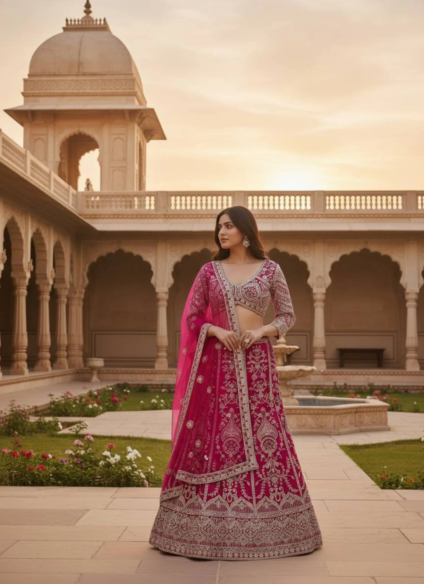 Regal Embroidered Lehenga Choli Pink