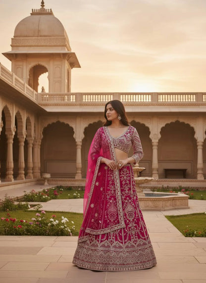 Regal Embroidered Lehenga Choli Pink