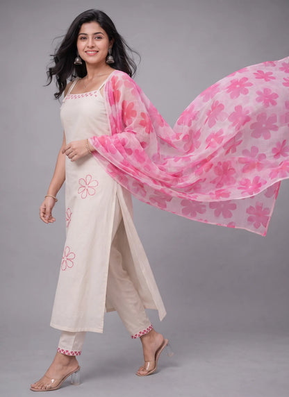 Pink Rayon Slub beautiful Suit Set (Copy)