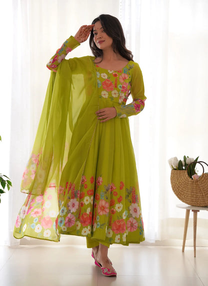 Pure Soft Organja Silk Anarkali Liril