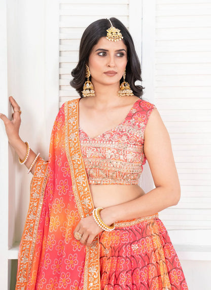 Sunshine Printed Embroidered Lehenga Choli