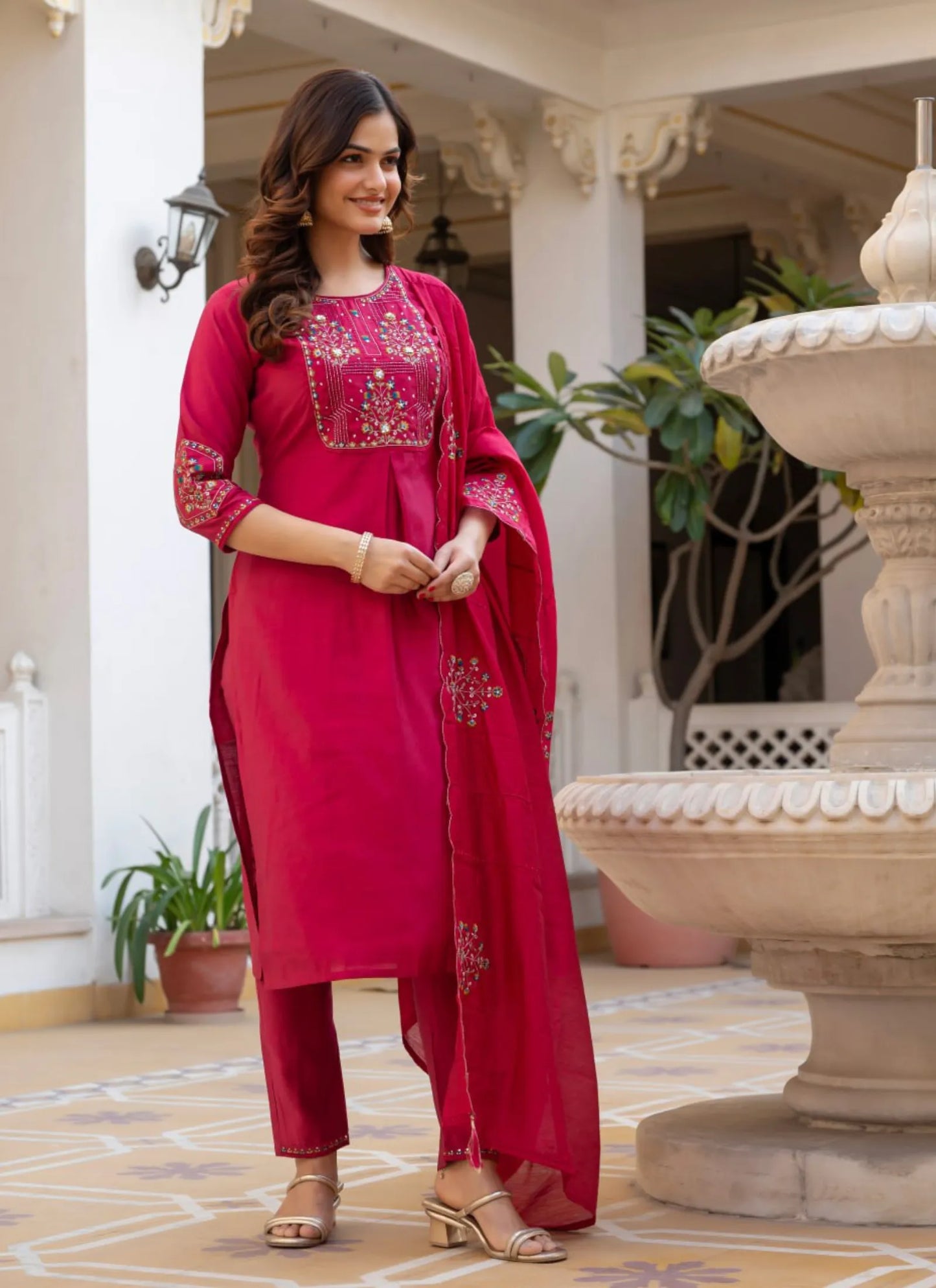 Rani Pure Viscose Designer Kurti Set