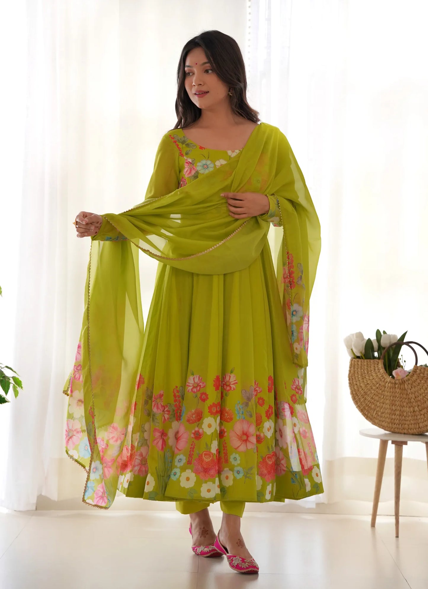 Pure Soft Organja Silk Anarkali Liril