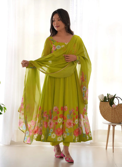 Pure Soft Organja Silk Anarkali Liril