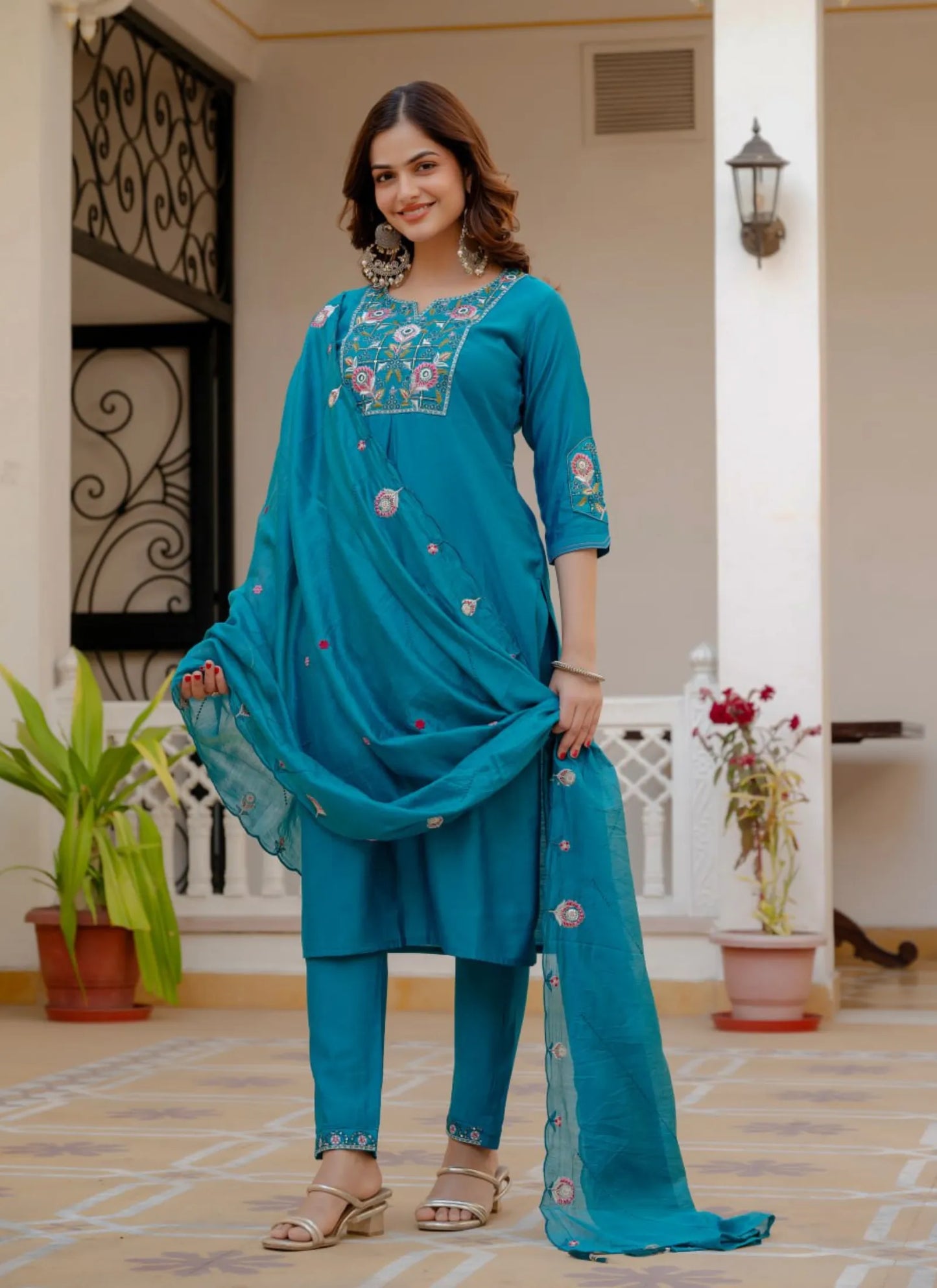 Aqua Pure Viscose Designer Kurta Set