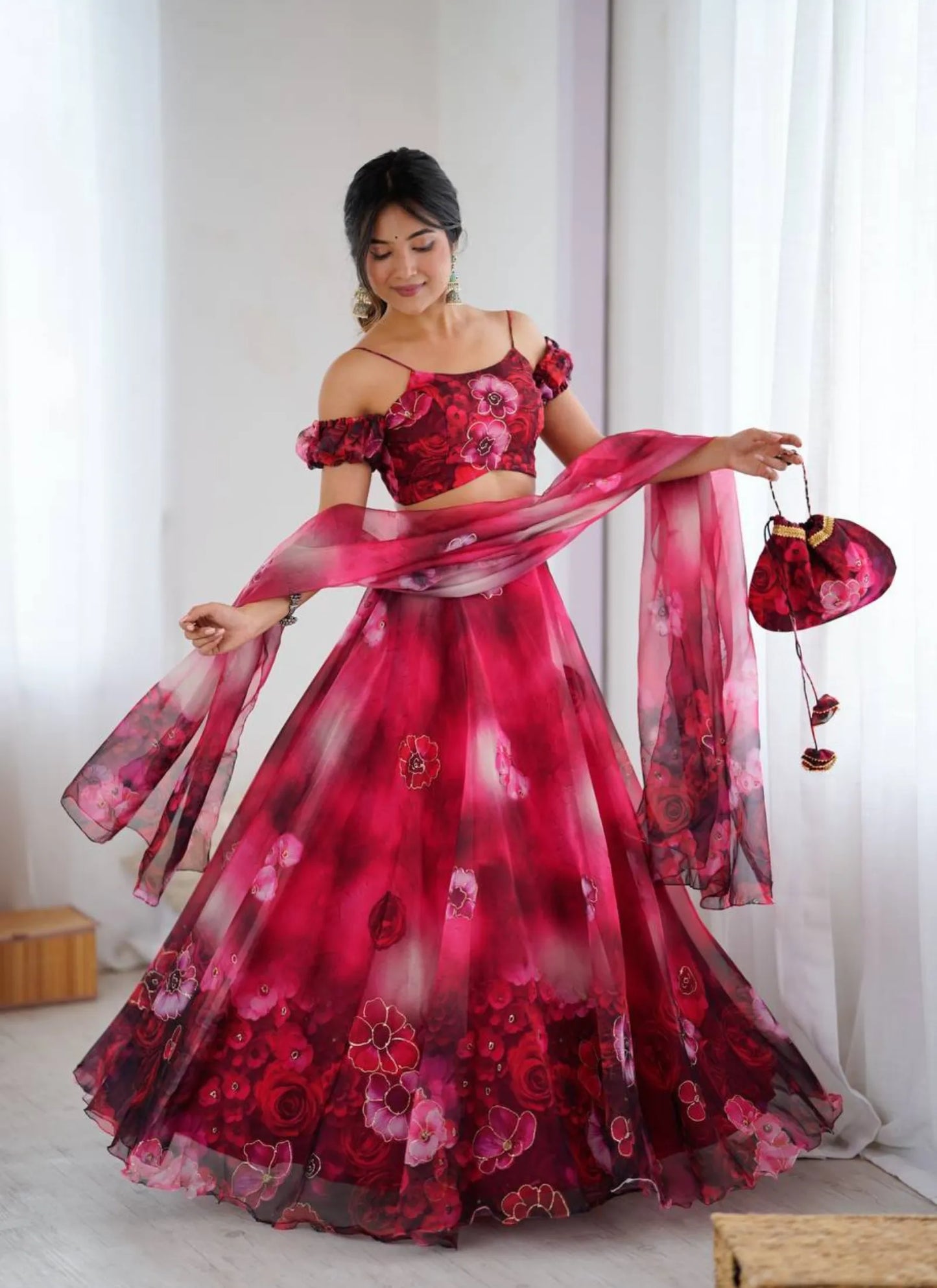 Pure Organza digital Print Lehenga Choli