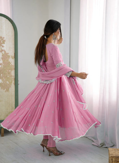 Pink Rembo Sequence Designer Anarkali Suit