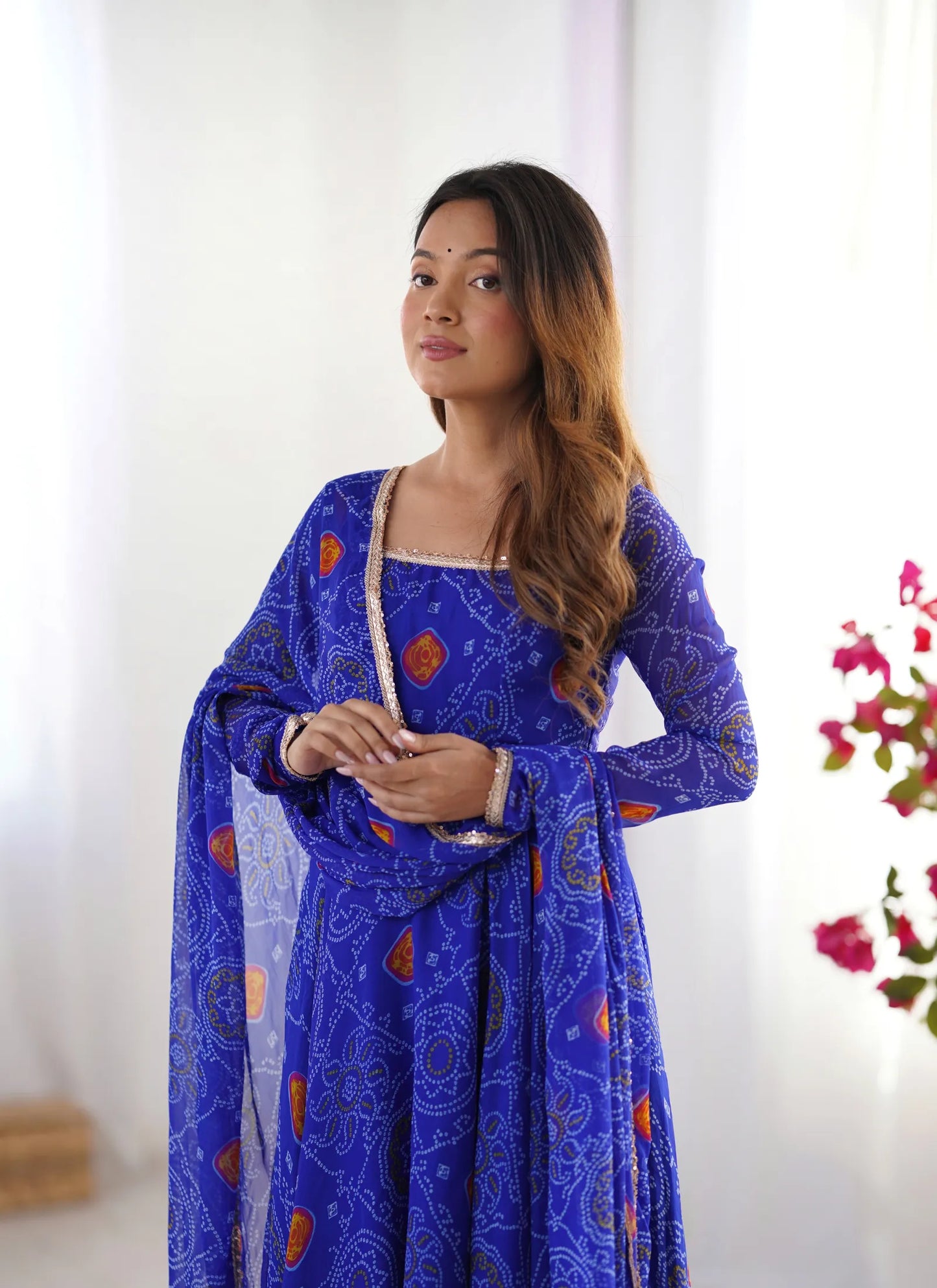 Pure Soft Lightweight Chiffon Anarkali Blue