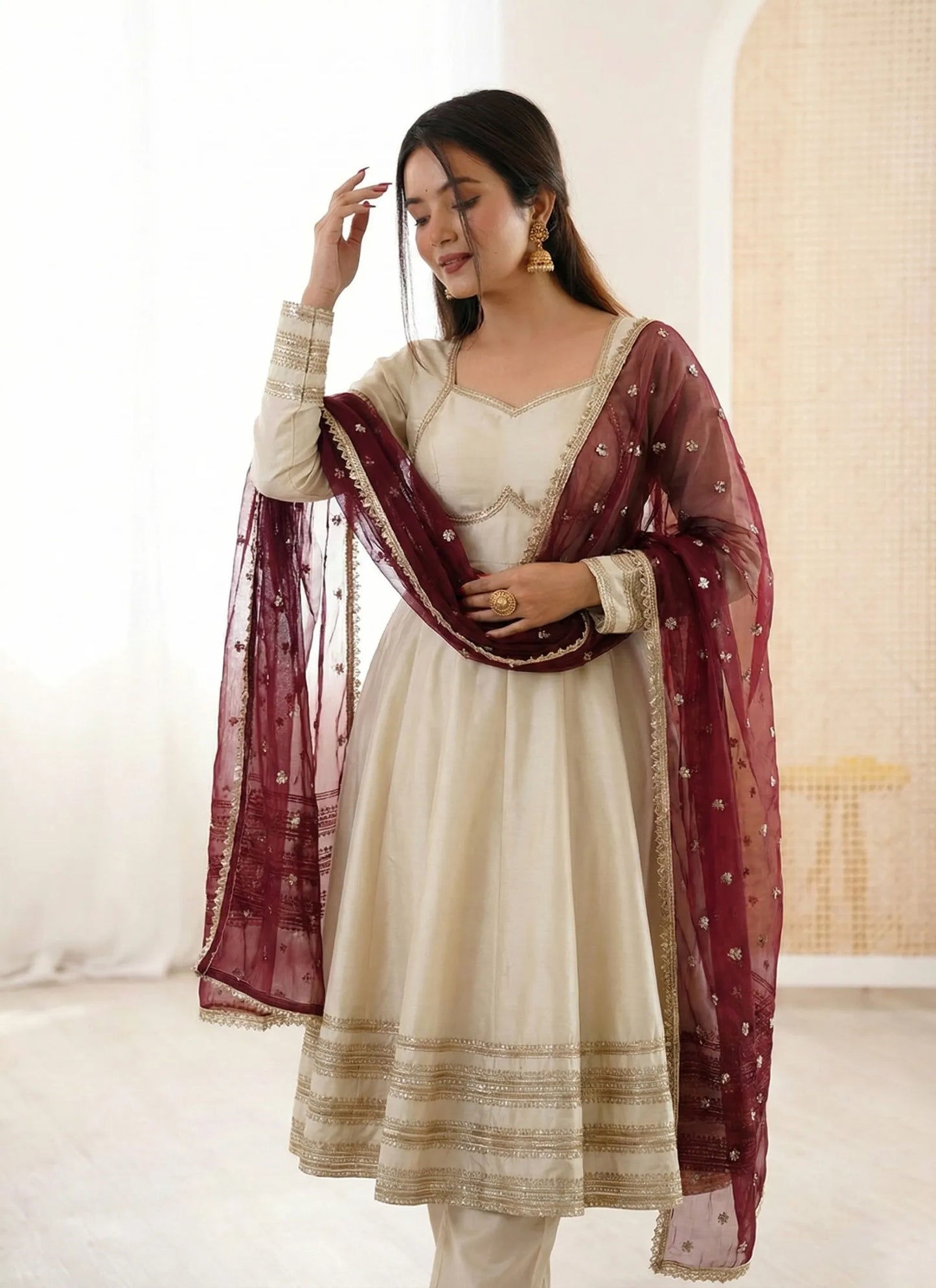 Heavy Lace Work Designer Anarkali Suit