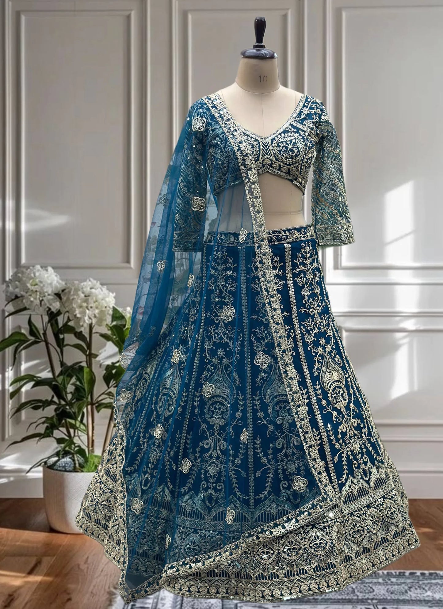 Regal Embroidered Lehenga Choli Blue