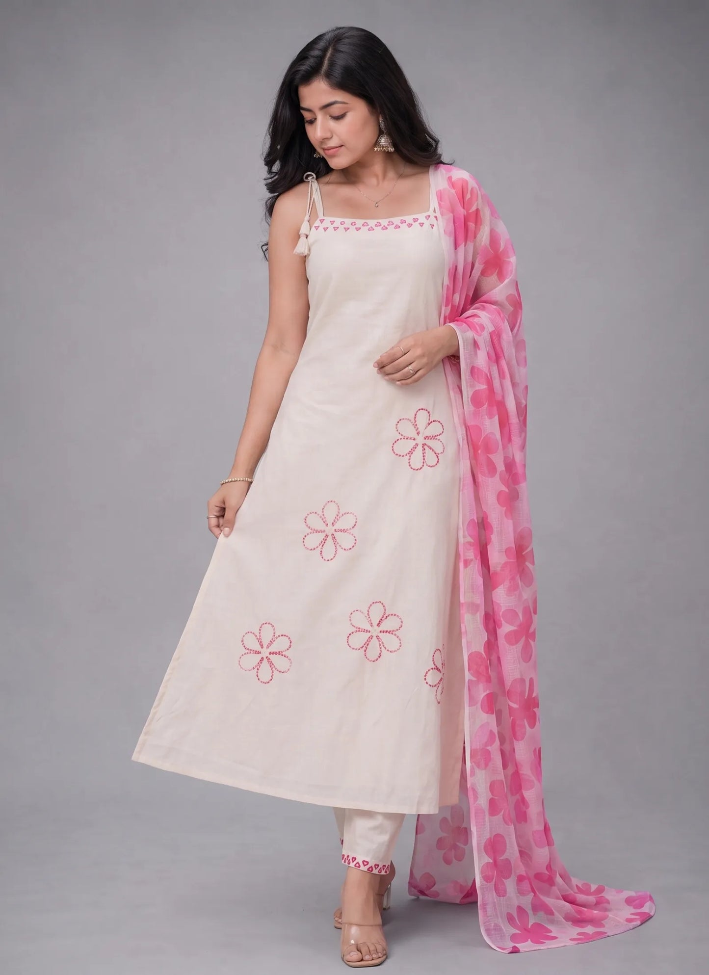 Pink Rayon Slub beautiful Suit Set (Copy)