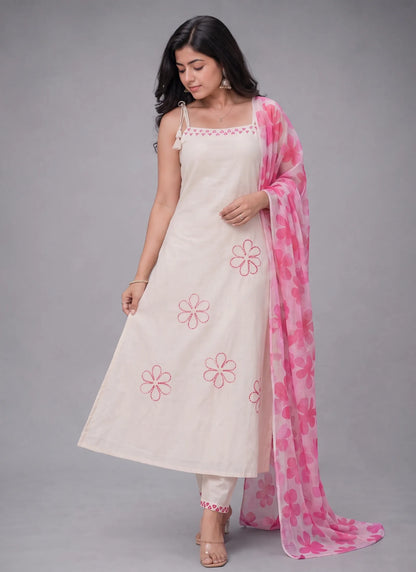 Pink Rayon Slub beautiful Suit Set (Copy)