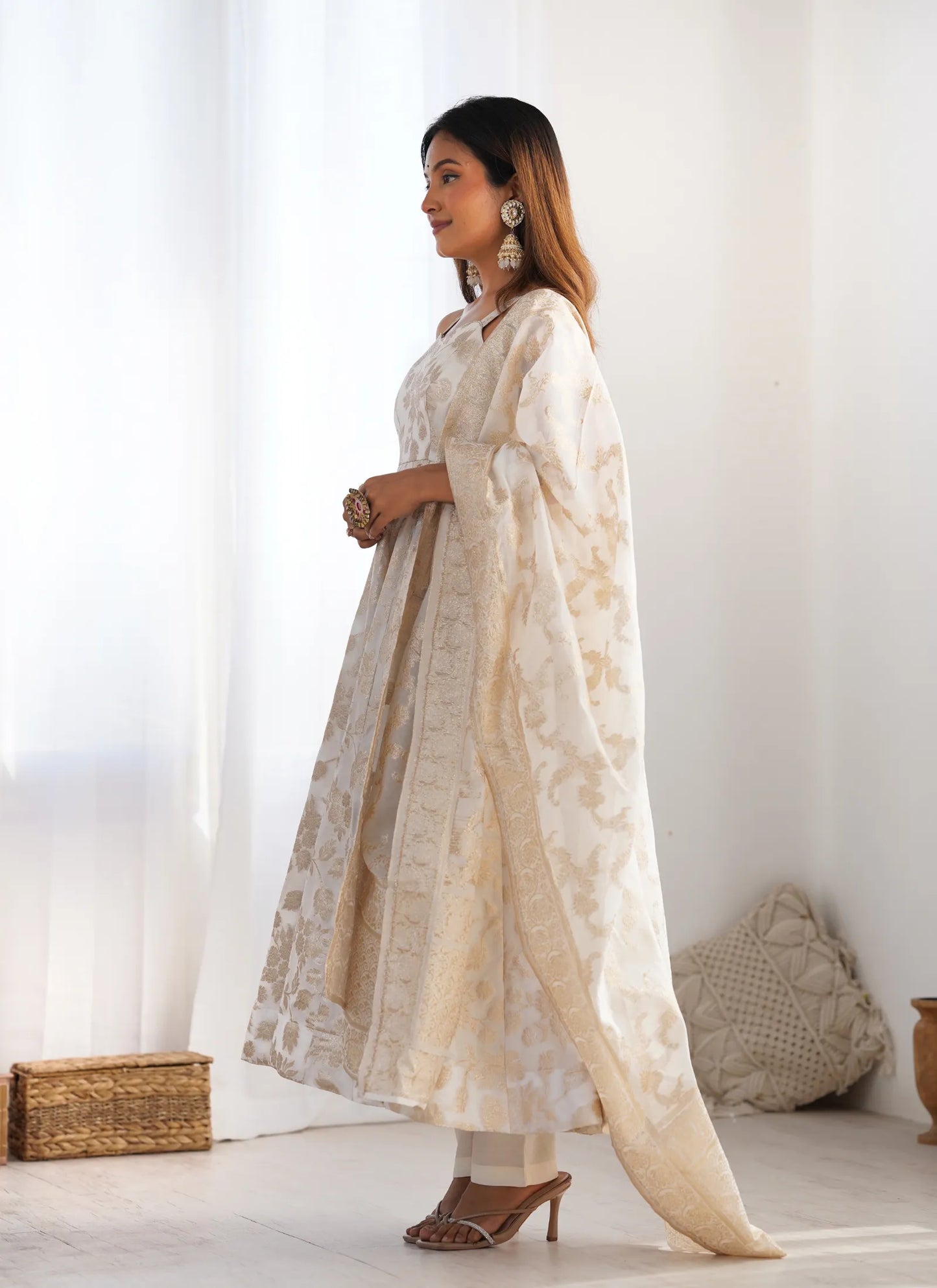 Fancy Banarasi Jacquard Anarkali Suit
