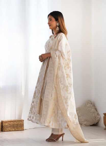 Fancy Banarasi Jacquard Anarkali Suit