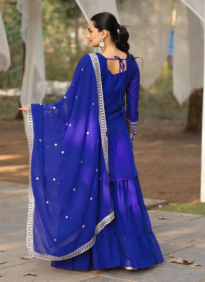Pakiza Sharara Kurta Set Royal Blue