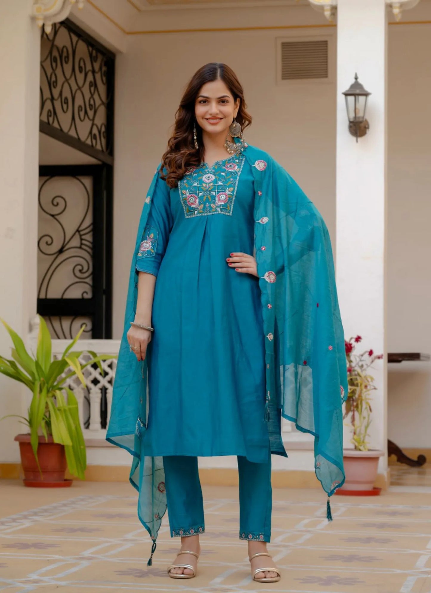 Aqua Pure Viscose Designer Kurta Set
