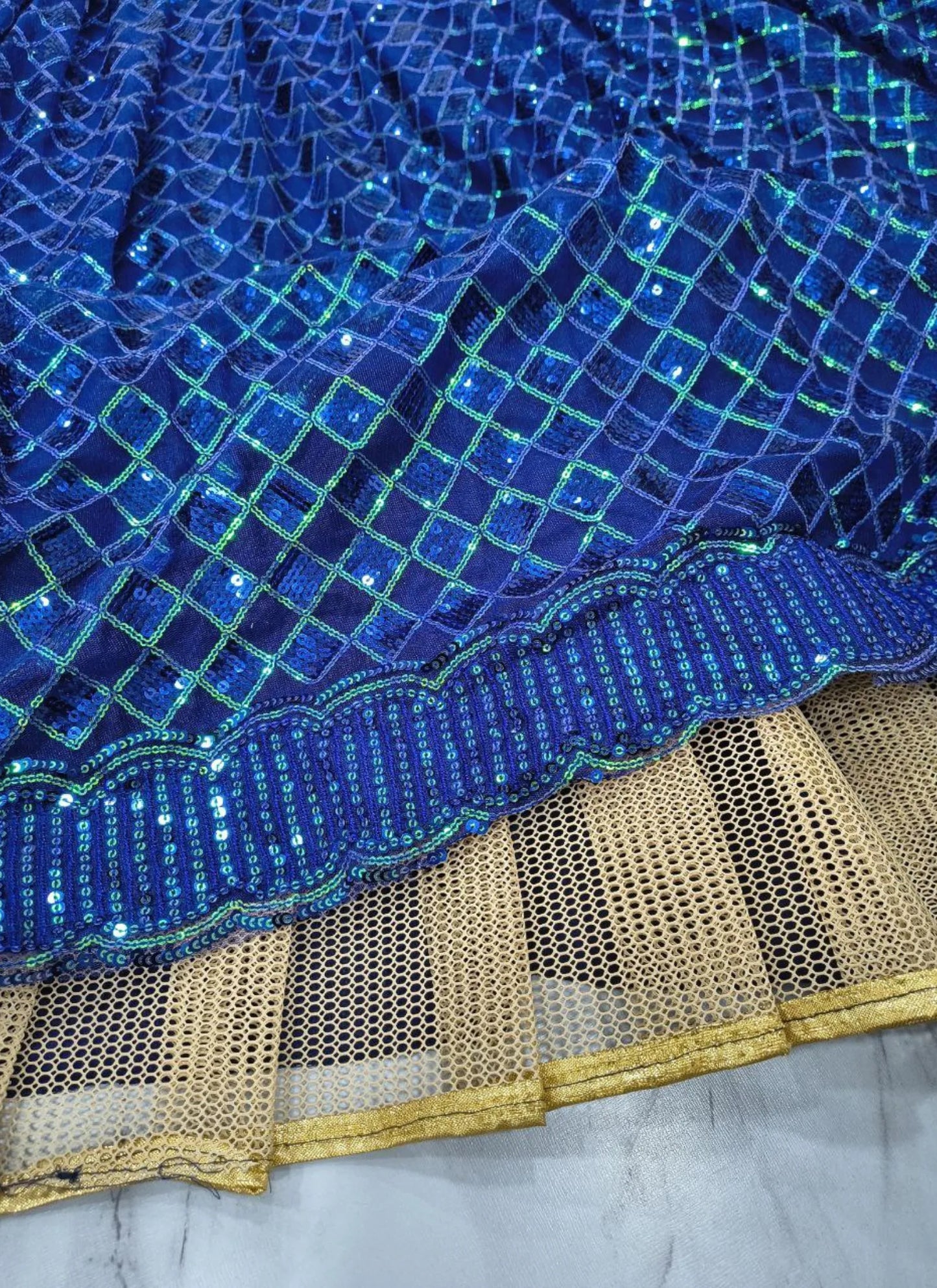 Premium Butterfly Net Lehenga Choli Blue