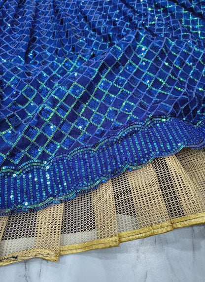 Premium Butterfly Net Lehenga Choli Blue