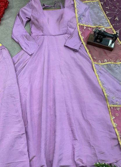 Stunning Roman Silk Gown Purple