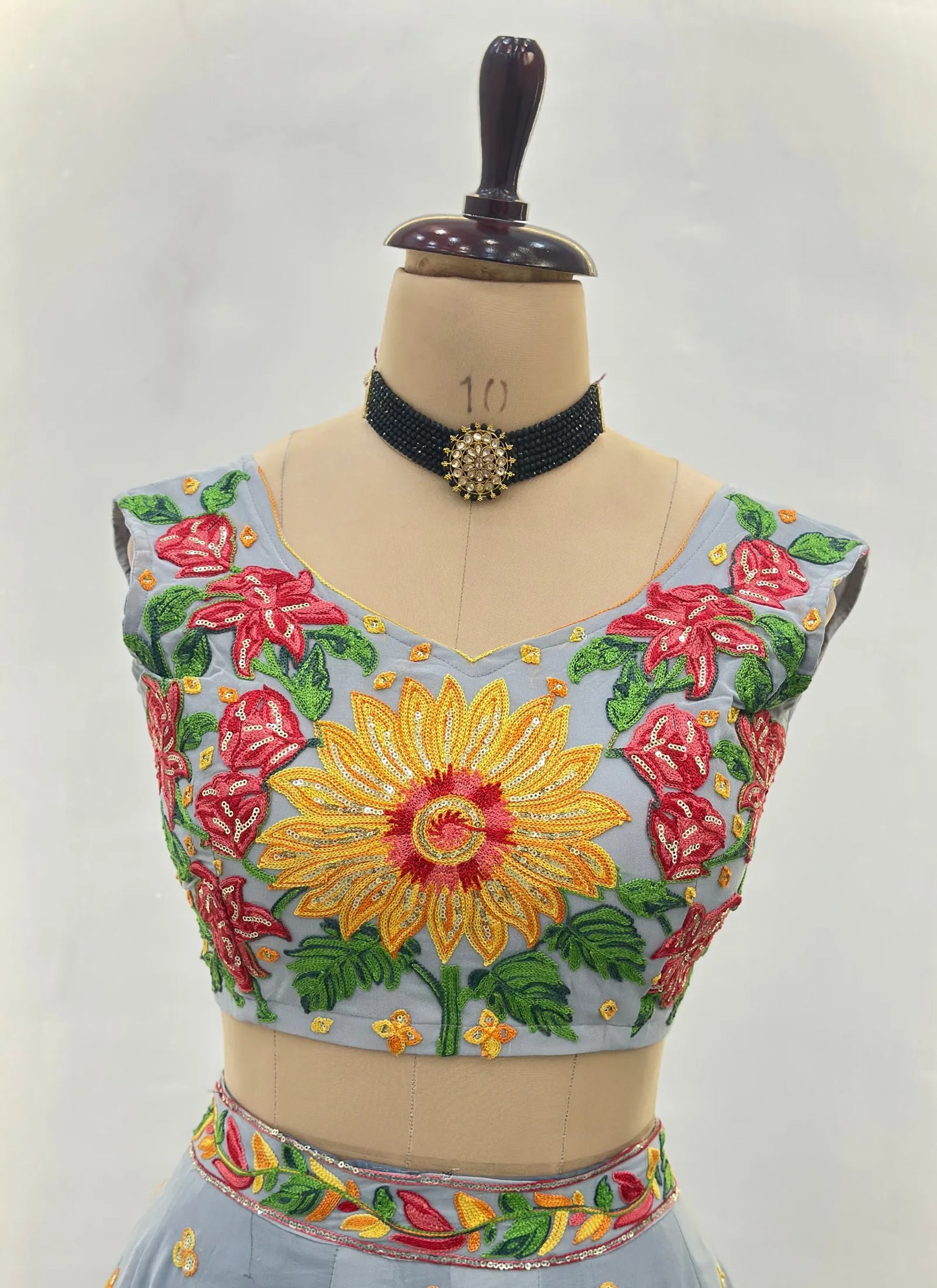 Floral Embroidery Faux Georgette Lehenga Choli