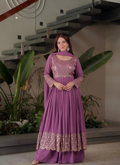 Heavy Faux Georgette Sharara Suit