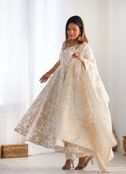 Fancy Banarasi Jacquard Anarkali Suit