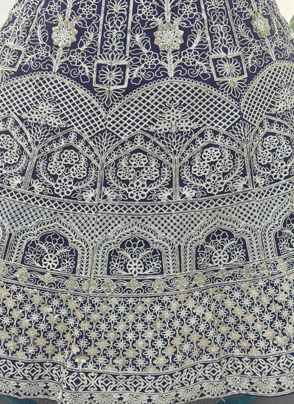 Blue Zari  Embroidery Lehenga Choli
