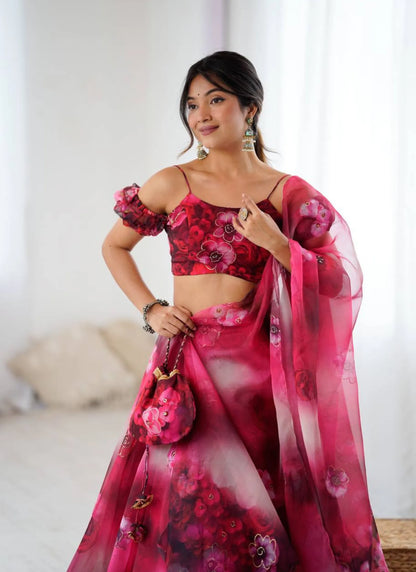 Pure Organza digital Print Lehenga Choli