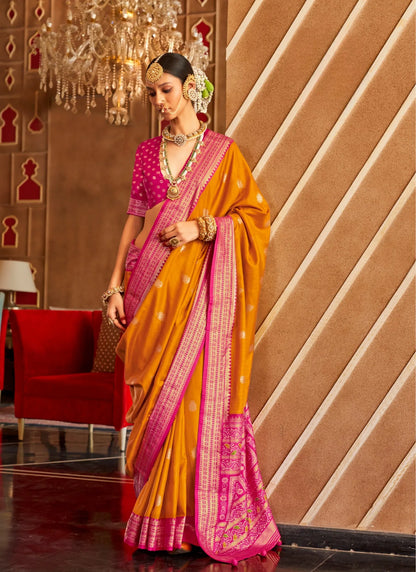 Banarasi Silk Saree Orange