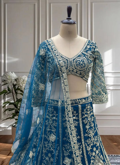 Regal Embroidered Lehenga Choli Blue