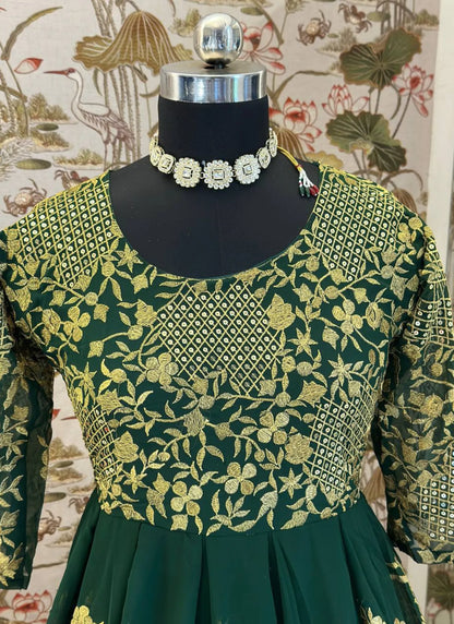 Beautiful Georgette Embroidery Gown