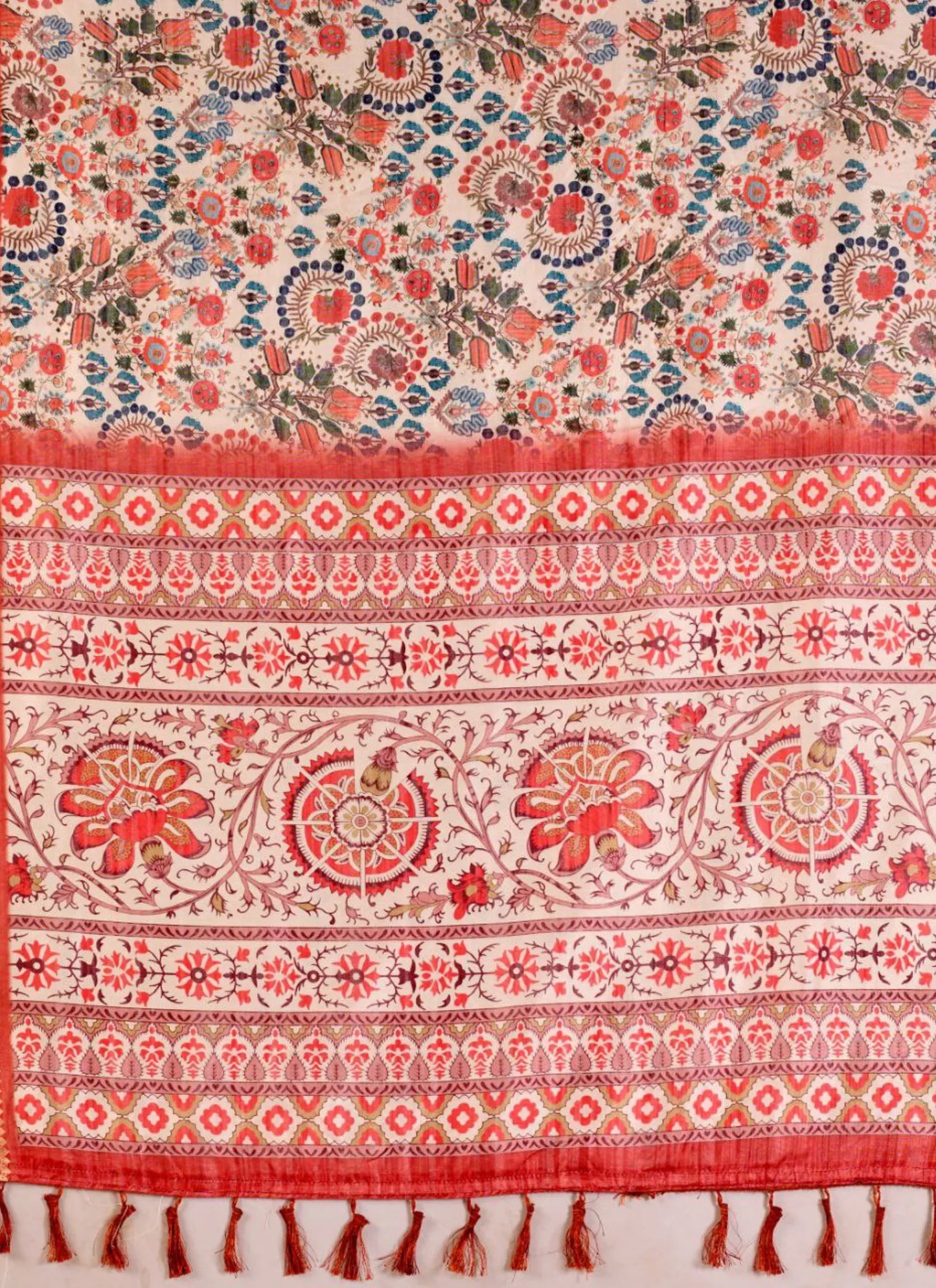 Geometric Prints Soft Lichi Silk Saree