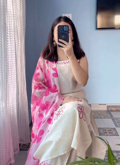 Pink Rayon Slub beautiful Suit Set (Copy)