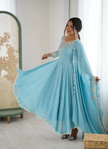 Sky Rembo Sequence Designer Anarkali Suit