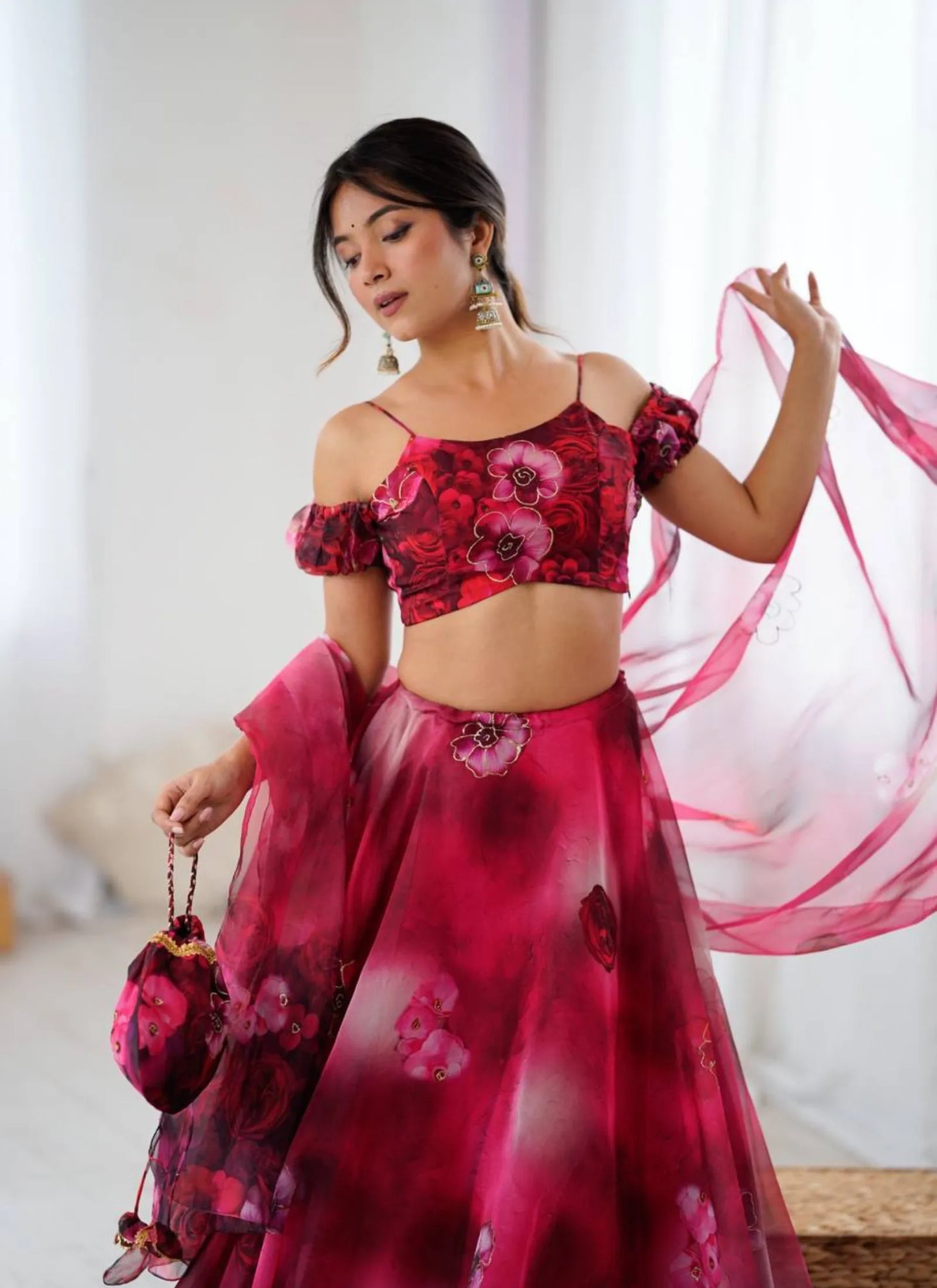 Pure Organza digital Print Lehenga Choli