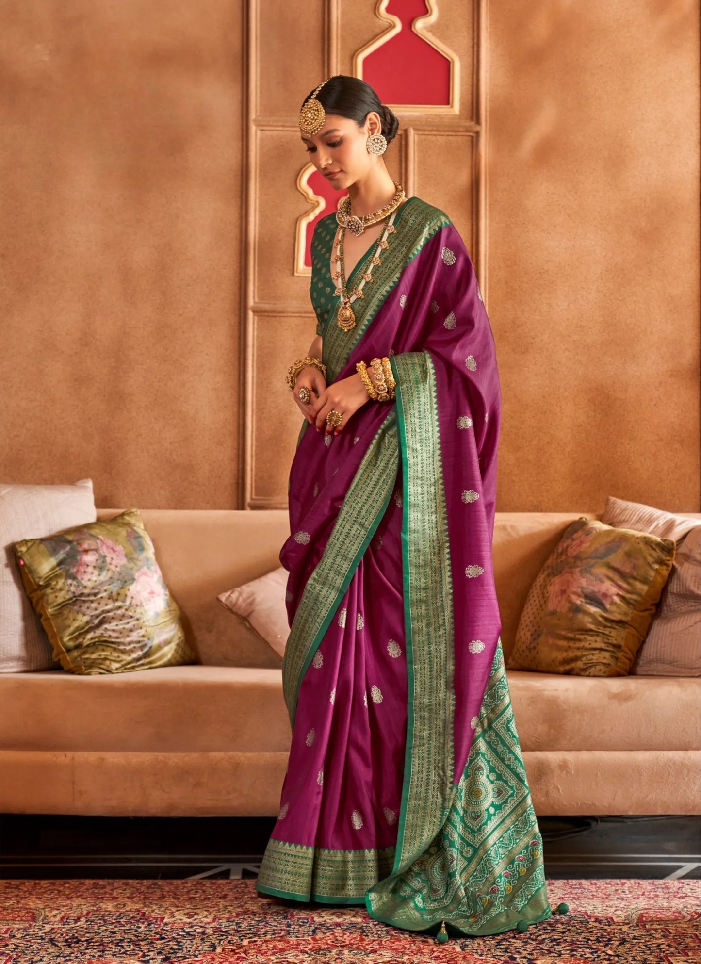 Banarasi Silk Saree Purple